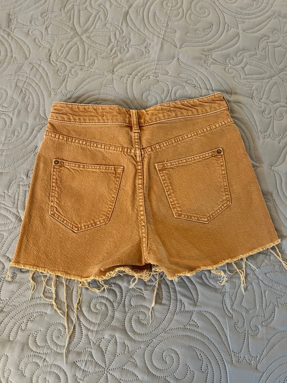 Anthropologie Golden Mustard Frayed-Hem Denim Shorts - Picture 5 of 5